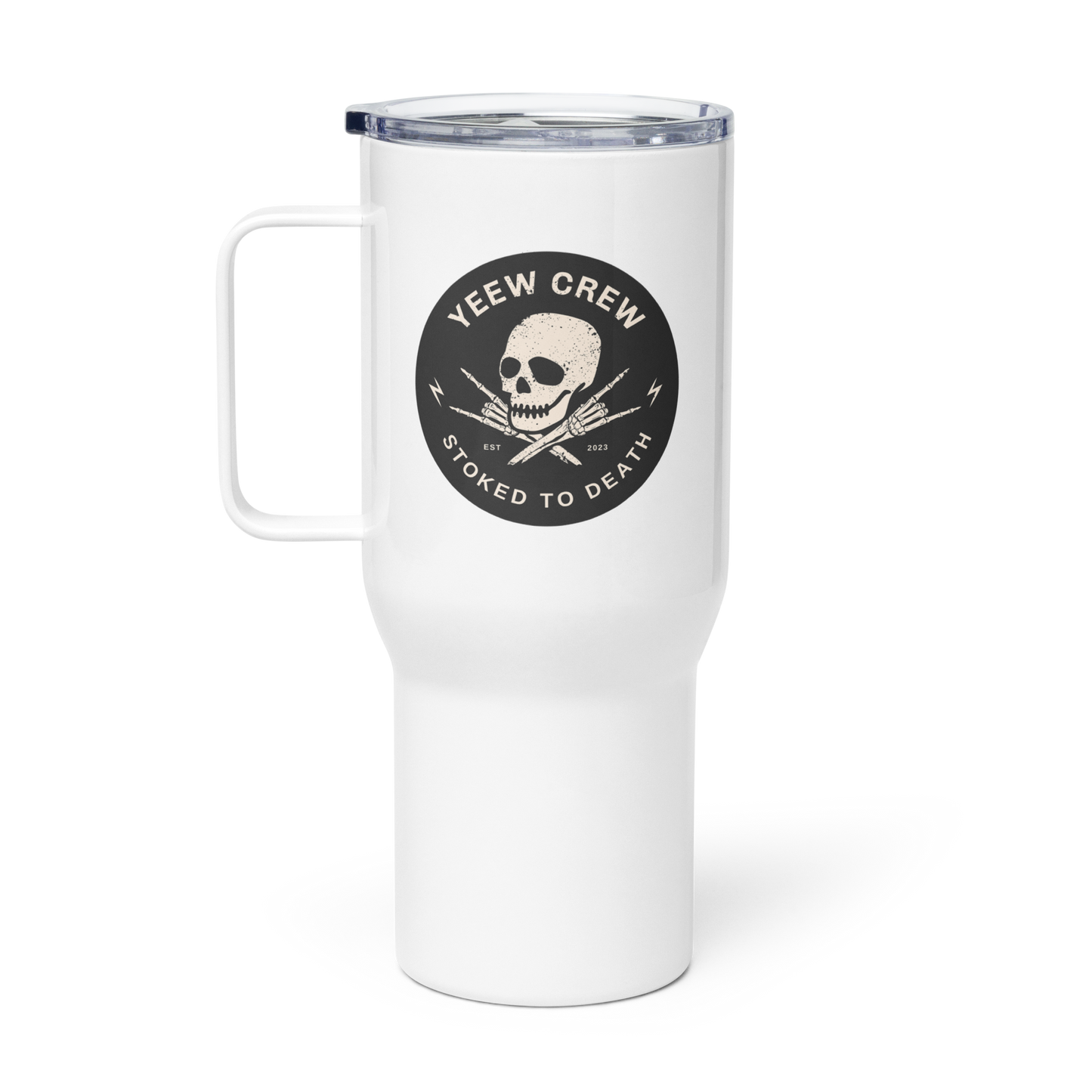 Travel mug with a handle